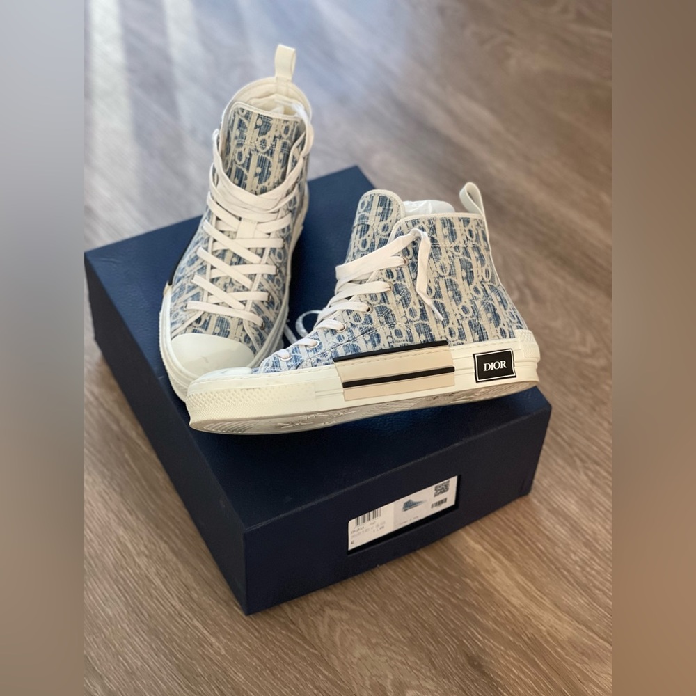Dior B23 High Blue Oblique Kasuri Jacquard EU 42